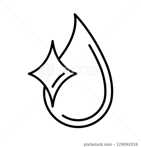 Clear water drop icon. Aqua or liquid thin line illustration. Clear water drop icon. Aqua or liquid thin line illustration. 129092038