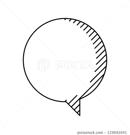 Speech bubble in line art style. Decorative abstract background. 129092041