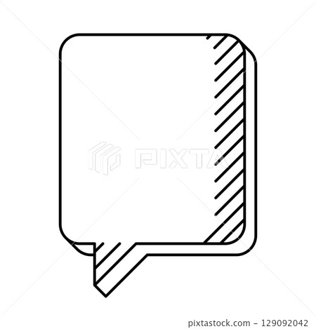 Speech bubble in line art style. Decorative abstract background. 129092042