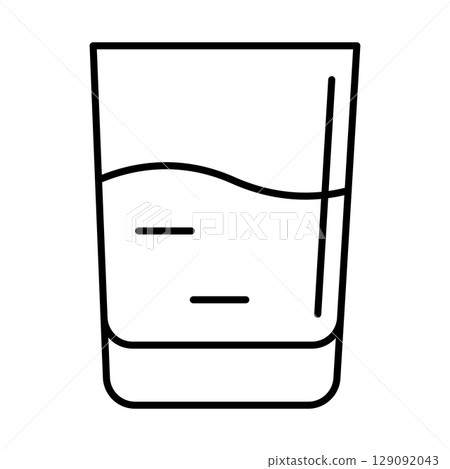 Glass of water icon. Aqua or liquid thin line illustration. 129092043