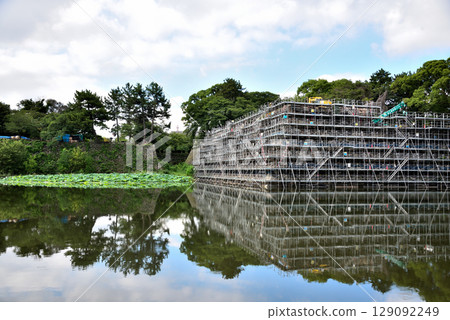 [Aichi Prefecture] Nagoya Castle: Restoration work on the back stone wall 129092249