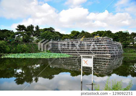 [Aichi Prefecture] Nagoya Castle: Restoration work on the back stone wall 129092251