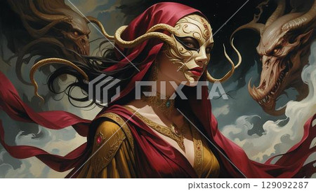 克蘇魯神話TRPG，戴面具的狄俄尼索斯化身，奈亞拉托提普眾多面孔之一，美麗的女人 129092287