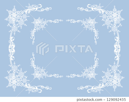 winter season snowflake frame vector silhouette design set winter season snowflake frame vector silhouette design set 129092435