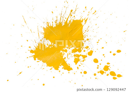 Yellow splash watercolor brush isolated on transparent background Yellow splash watercolor brush isolated on transparent background 129092447