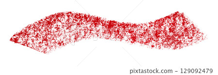 Red crayon brush stroke isolated on transparent background 129092479