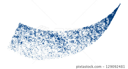 Blue crayon brush stroke isolated on transparent background 129092481