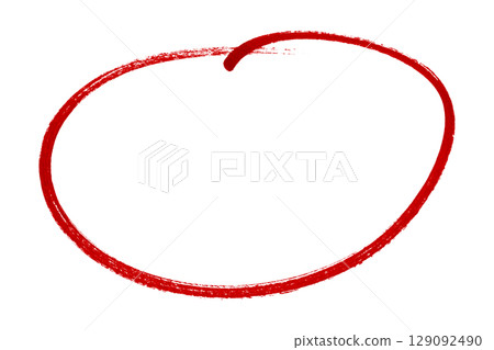 Red pencil highlight circle mark isolated on transparent background Red pencil highlight circle mark isolated on transparent background 129092490