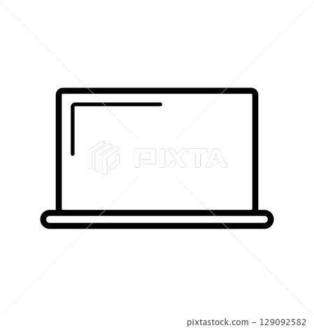 Laptop icon, laptop, monochrome, material, illustration 129092582