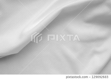 White sports clothing fabric football shirt jersey texture background White sports clothing fabric football shirt jersey texture background 129092683