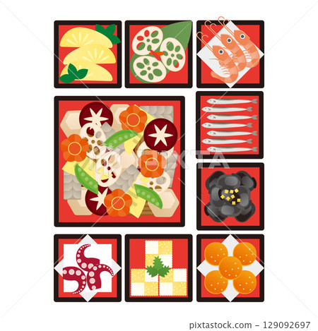 New Year's food stock illustrations 129092697