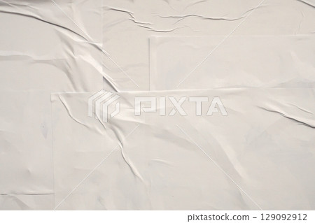 white crumpled and creased glued wrinkled paper poster texture background white crumpled and creased glued wrinkled paper poster texture background 129092912