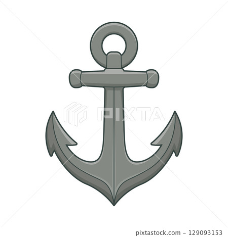 A gray anchor with a cartoonish design, commonly used for maritime stability and nautical themes. A gray anchor with a cartoonish design, commonly used for maritime stability and nautical themes. 129093153