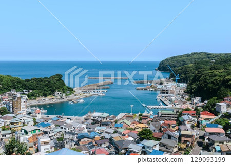 Manazuru Port overlooked from a hill, a town with a sea view, Manazuru Town, Kanagawa Prefecture 129093199