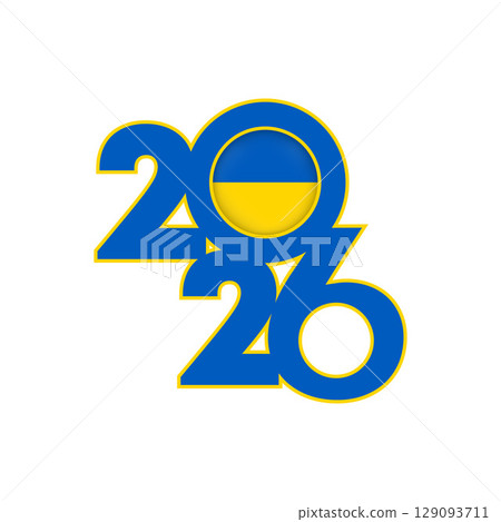2026 banner with Ukraine flag inside. 2026 banner with Ukraine flag inside. 129093711