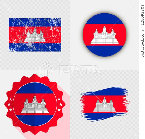 Cambodia National Flag Icon Collection. Cambodia National Flag Icon Collection. 129093803