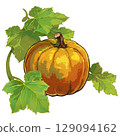 Pumpkin with leaves 129094162