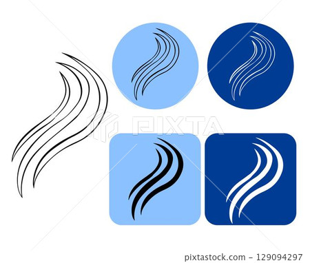 Wavy Strand Salon logotype.. Vector graphic line ink illustration. Design Element for Hairdressers, Beauty Salons, Hair Care Cosmetics, Shampoo or Conditioner Packaging Wavy Strand Salon logotype.. Vector graphic line ink illustration. Design Element for Hairdressers, Beauty Salons, Hair Care Cosmetics, Shampoo or Conditioner Packaging 129094297
