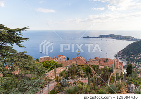 Eze landscape photography taken on a summer day. Coastal view 129094430