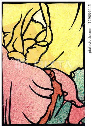 Close-up cutout of German iris Close-up cutout of German iris 129094445