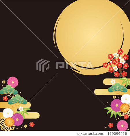 Background material - New Year's image 4-2 Vector Background material - New Year's image 4-2 Vector 129094456