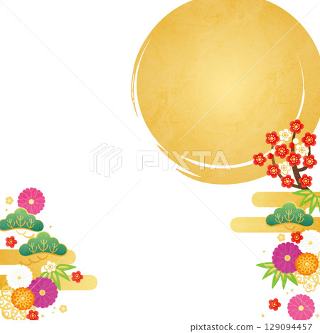 Background material - New Year's image 4-3 Background material - New Year's image 4-3 129094457