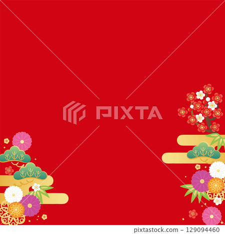 背景材料 - 新年圖像4-4向量圖 129094460