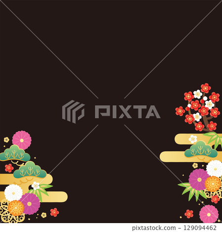 Background material - New Year's image 4-5 Vector 129094462
