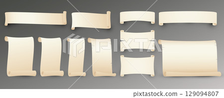 A rolled parchment paper scroll background A rolled parchment paper scroll background 129094807