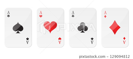 Ace card suit icon vector isolated on white background. Ace card suit icon vector isolated on white background. 129094812