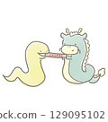 Tatsu carefully passes on the baton of this year's zodiac sign, and Snake receives it. 129095102