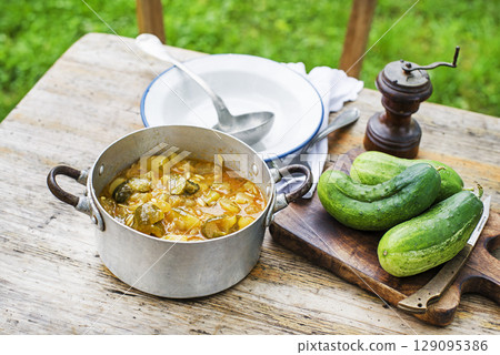 Cucumber sauce dish Cucumber sauce dish 129095386