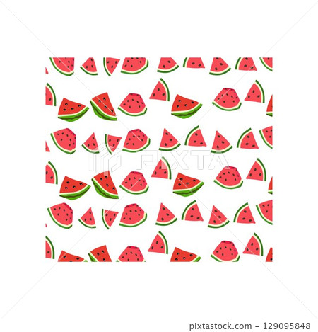 Watermelon Slice and Whole Fruit  129095848