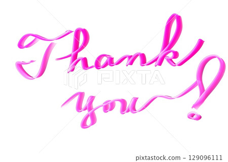 洋紅色草書謝謝/書法 129096111