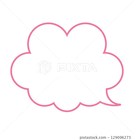 Simple speech bubble illustration with fluffy frame Simple speech bubble illustration with fluffy frame 129096273