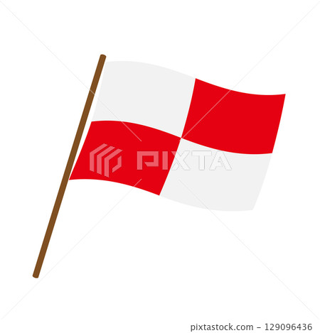 簡單的海嘯旗（U 旗）向量插圖 129096436