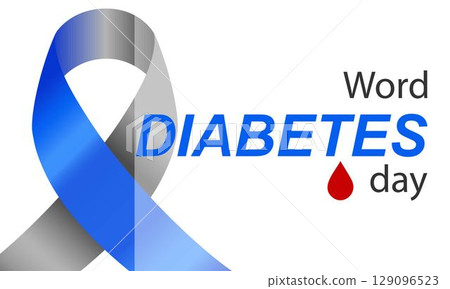 World Diabetes Day featuring blue and gray awareness ribbon loop. Raising awareness of diabetes and promoting education about the condition. For use in campaigns, educational materials, social media World Diabetes Day featuring blue and gray awareness ribbon loop. Raising awareness of diabetes and promoting education about the condition. For use in campaigns, educational materials, social media 129096523