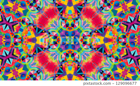 Bright colorful abstract kaleidoscopic pattern 129096677