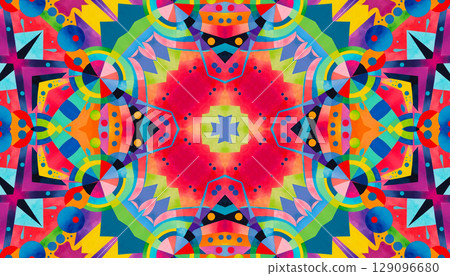 Bright colorful abstract kaleidoscopic pattern Bright colorful abstract kaleidoscopic pattern 129096680