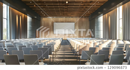 Background Setting for Business Conference and Presentation, Background of Conference Hall - Ai Generated 129096873