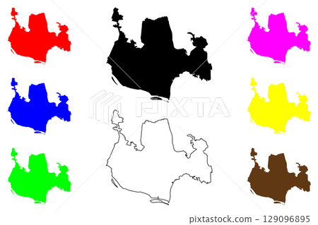 Chofu city (Japan, Nihon-koku or Nippon-koku, Kanto region) map vector illustration, scribble sketch Chofu-shi map 129096895