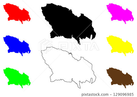 Isehara city (Japan, Nihon-koku or Nippon-koku, Kanto region) map vector illustration, scribble sketch Isehara-shi map Isehara city (Japan, Nihon-koku or Nippon-koku, Kanto region) map vector illustration, scribble sketch Isehara-shi map 129096985
