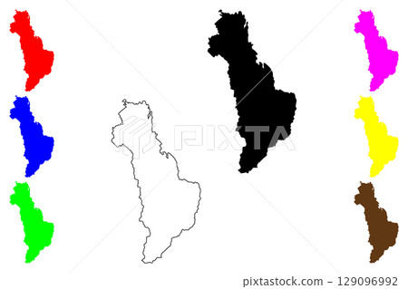 Izumi city (Japan, Nihon-koku or Nippon-koku, Kansai region) map vector illustration, scribble sketch Izumi-shi map 129096992