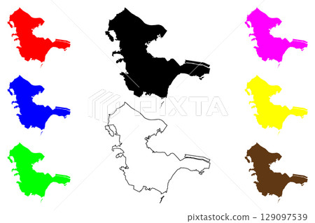 Kashiwa city (Japan, Nihon-koku or Nippon-koku, Kanto region) map vector illustration, scribble sketch Kashiwa-shi map Kashiwa city (Japan, Nihon-koku or Nippon-koku, Kanto region) map vector illustration, scribble sketch Kashiwa-shi map 129097539