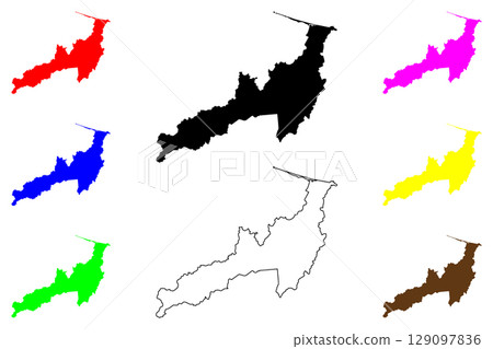 Kitami city (Japan, Nihon-koku or Nippon-koku, Hokkaido region) map vector illustration, scribble sketch Kitami-shi map 129097836