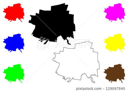 Koganei city (Japan, Nihon-koku or Nippon-koku, Kanto region) map vector illustration, scribble sketch Koganei-shi map Koganei city (Japan, Nihon-koku or Nippon-koku, Kanto region) map vector illustration, scribble sketch Koganei-shi map 129097840