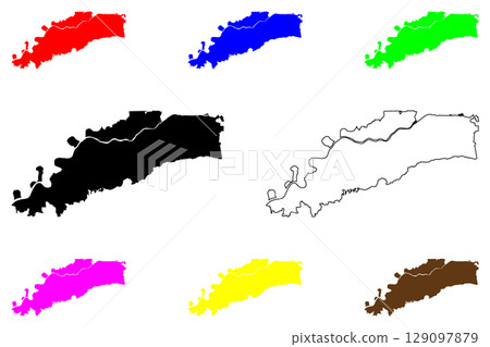 Kurume city (Japan, Nihon-koku or Nippon-koku, Kyushu region) map vector illustration, scribble sketch Kurume-shi map Kurume city (Japan, Nihon-koku or Nippon-koku, Kyushu region) map vector illustration, scribble sketch Kurume-shi map 129097879