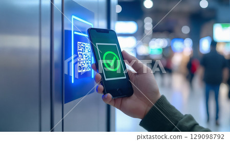 智慧型手機和車站檢票口的二維碼驗證 129098792