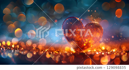 Heart shape bokeh background, Valentine's day - Ai Generated Heart shape bokeh background, Valentine's day - Ai Generated 129098835