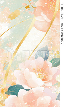 Delicate floral pattern with pastel colors, suitable for backgrounds 129099011